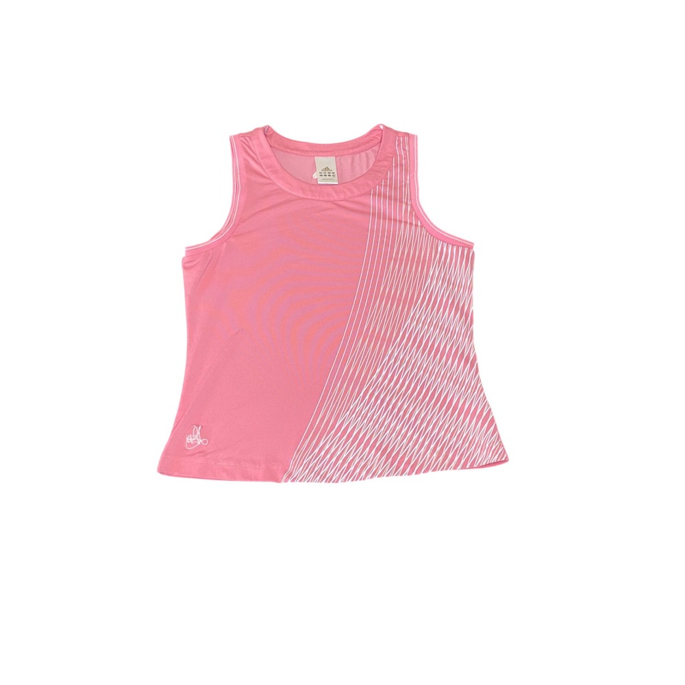 Adidas Climalite Y2K Signature Womens Pink Graphic Tennis Tank Top Sleeveless M